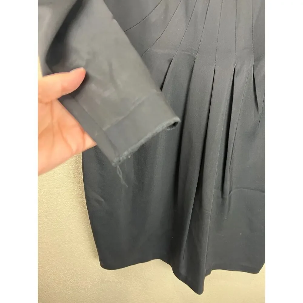Reiss Sheath‎ Dress Pleated Front Black Pockets 6 Career Work Funeral